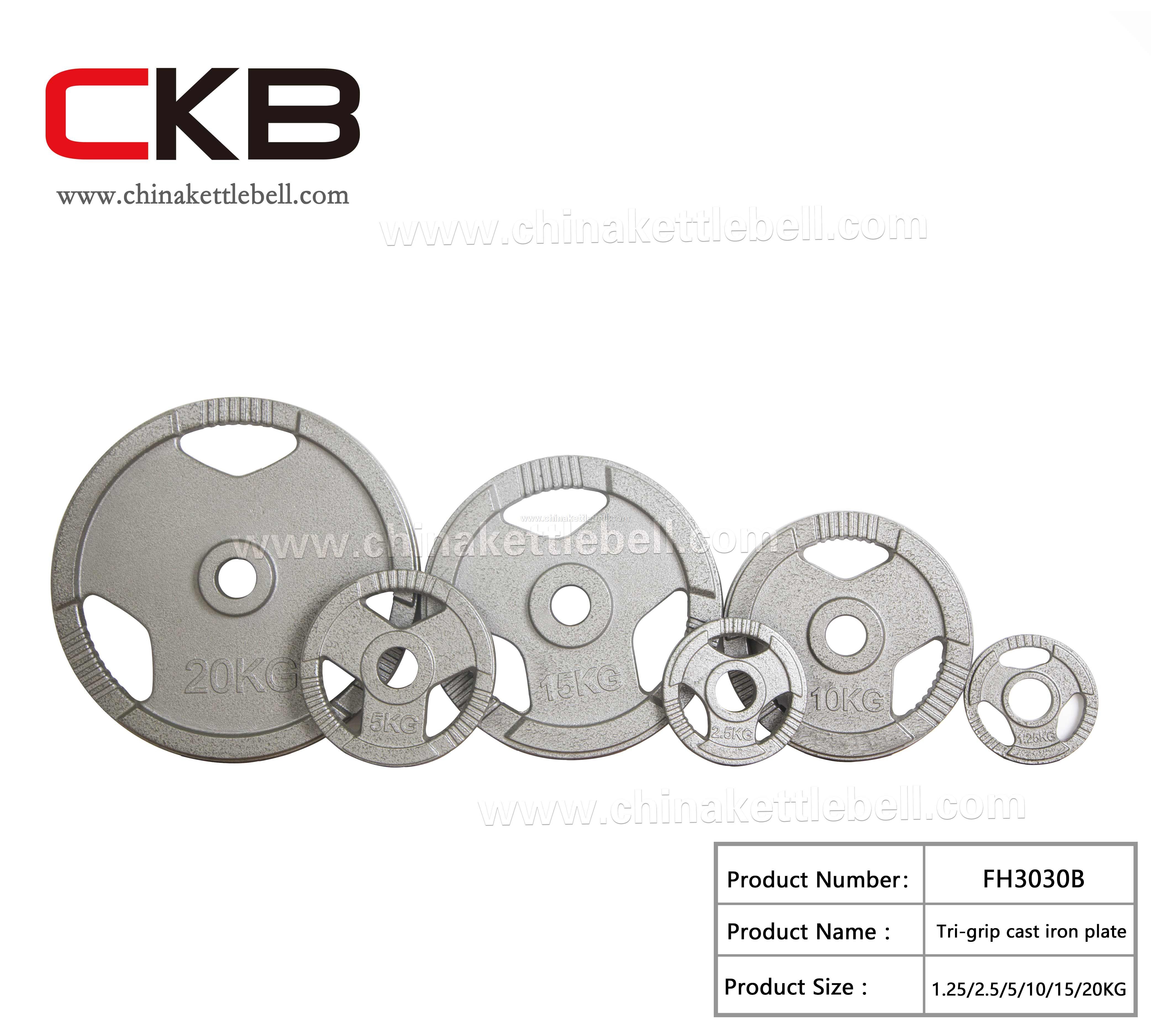 三孔铸铁杠铃片
